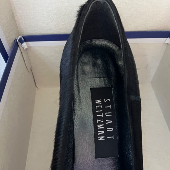 Stuart Weitzman Anna Black Peau Pump Heels, sz 8 - Picture 6 of 13